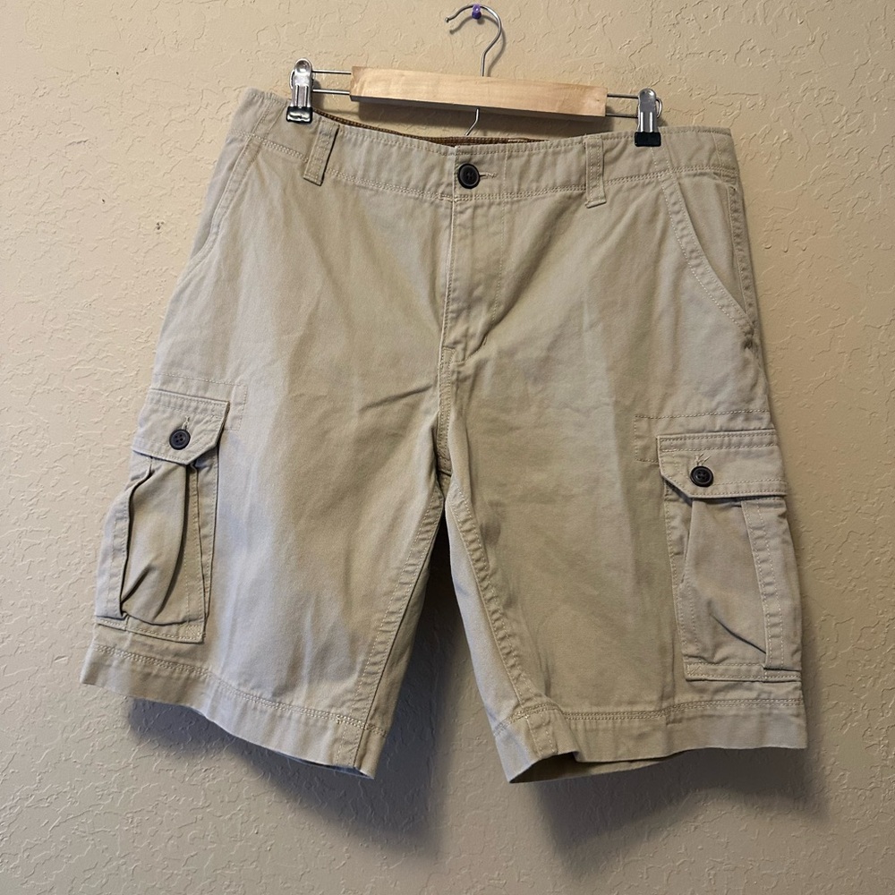 Rustic Blue Men's Tan Y2K Cargo Shorts Size 36